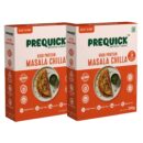 PREQUICK Low-Fat High Protein Masala Chilla Pre-Mix (Pack of 1, Pack of 2) Ready-To-Make | Healthy, Tasty, Digestive | Rich in Protein, Fibres | Ideal for Breakfast, Lunch, Dinner No Preservatives - Pack of 2