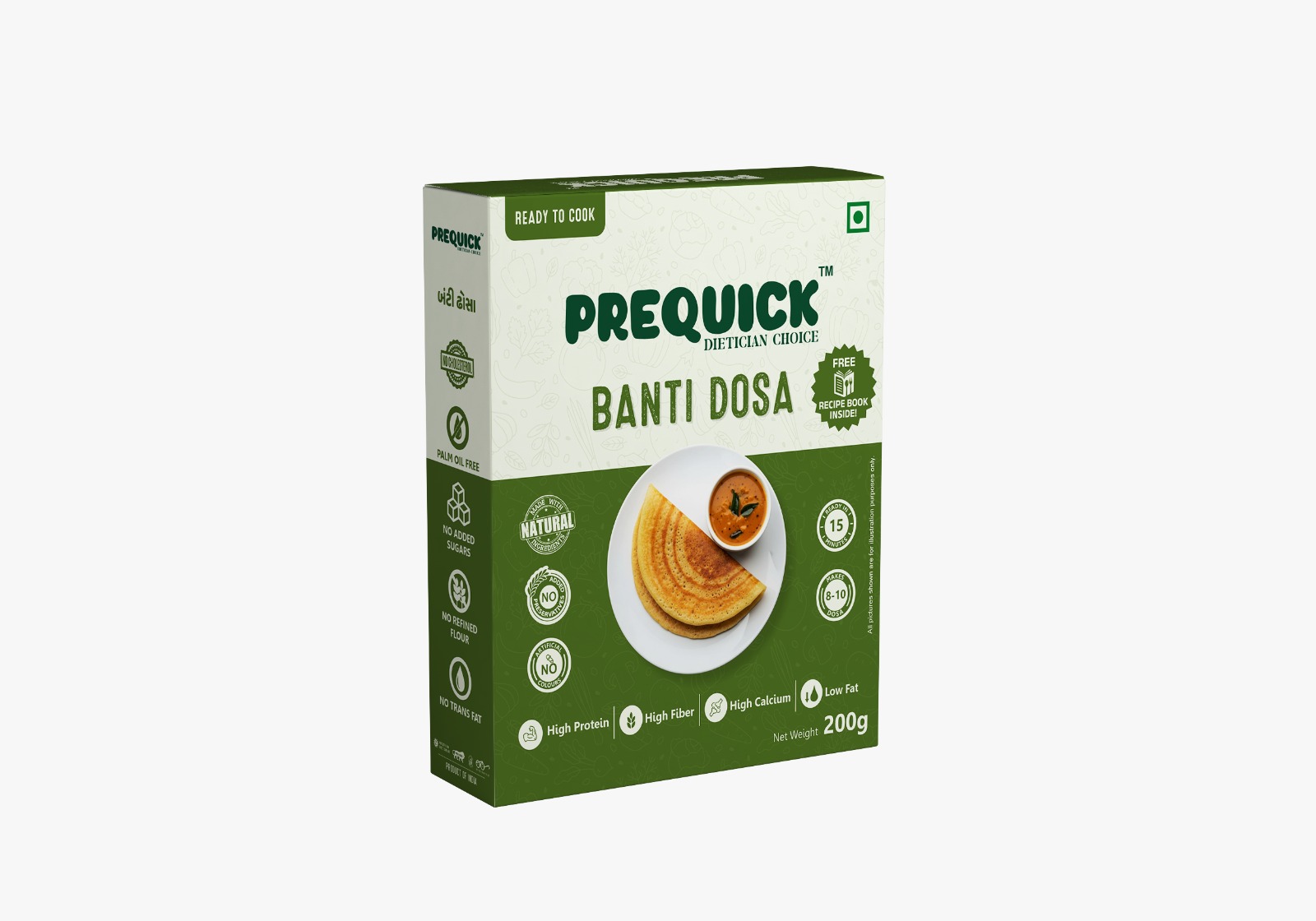 PREQUICK Banti Dosa Mix 200g | Instant Ready-to-Cook Dosa Mix | High Fiber & High Protein