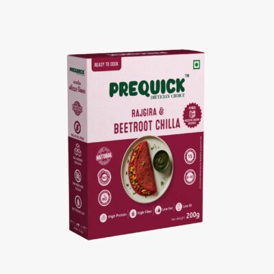 PREQUICK Rajgira & Beetroot Chilla Mix 200g | Instant Ready-to-Cook Healthy Chilla Mix
