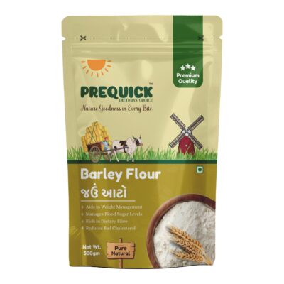 PREQUICK Barley Flour (Jau Atta) 500g | High Fiber Natural Flour for Healthy Living