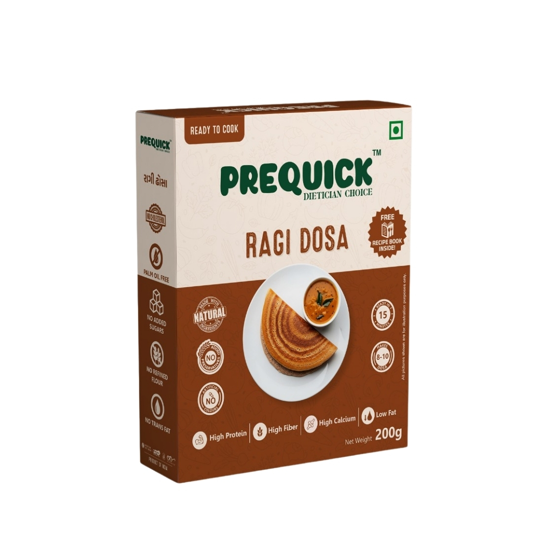 PREQUICK Ragi Dosa Mix 200g | Instant Ready-to-Cook Finger Millet Dosa Mix