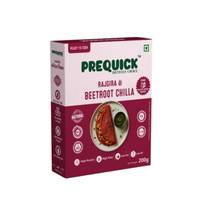 PREQUICK Rajgira & Beetroot Chilla Mix 200g | Instant Ready-to-Cook Healthy Chilla Mix